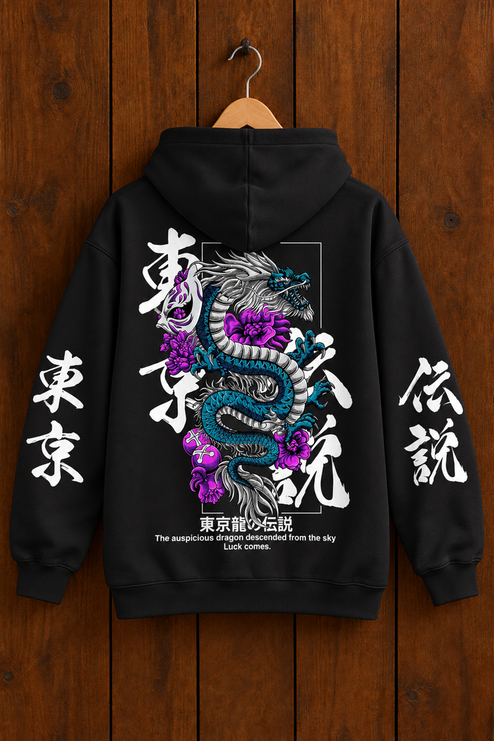 Sudadera Tokyo Dragon negra - espalda