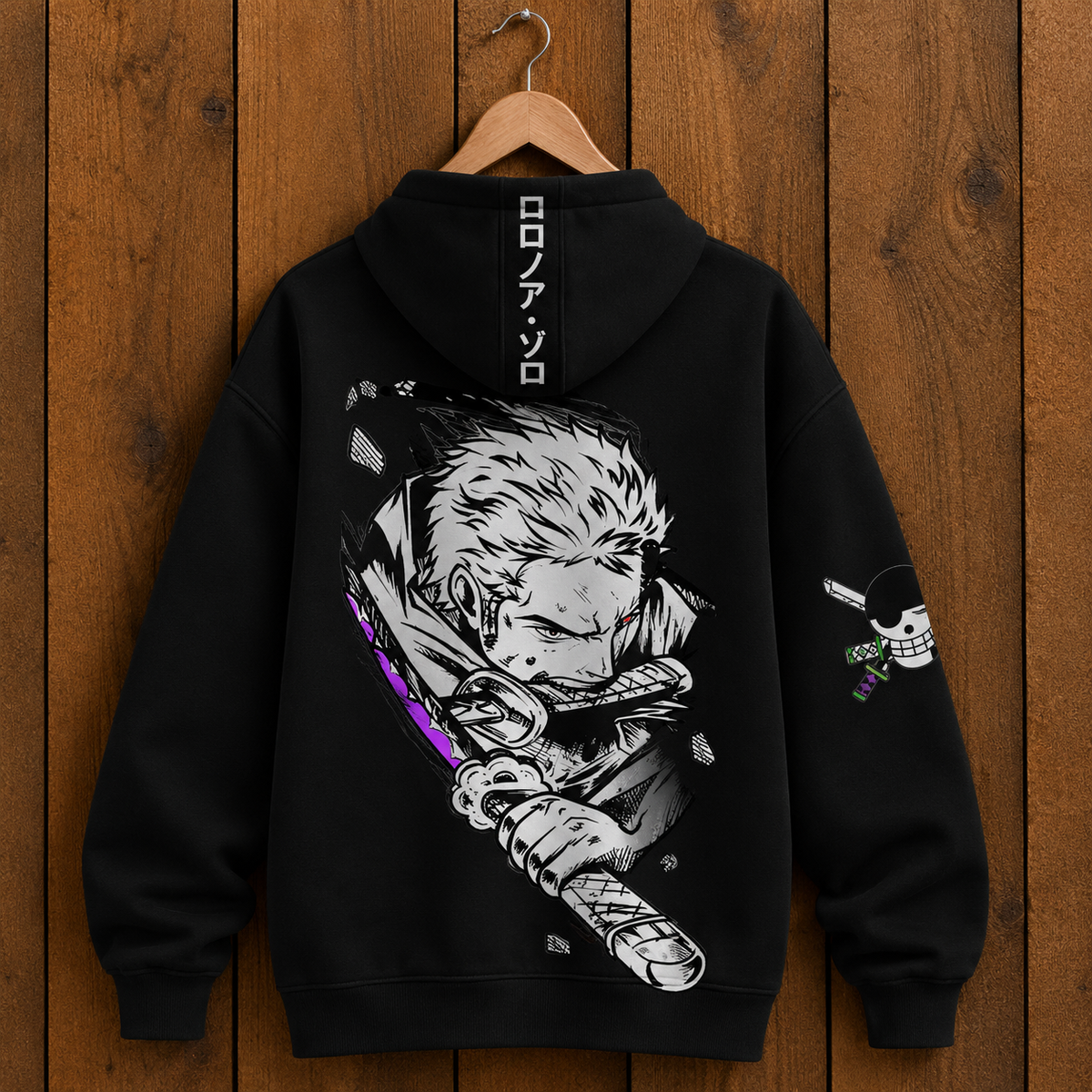 Sudadera Roronoa Zoro negra - espalda