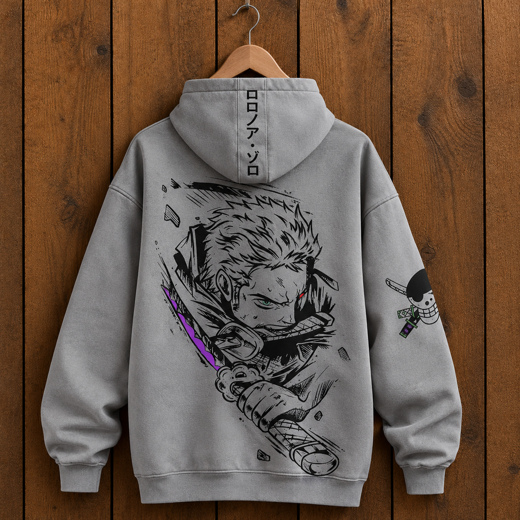 Sudadera Roronoa Zoro gris - espalda