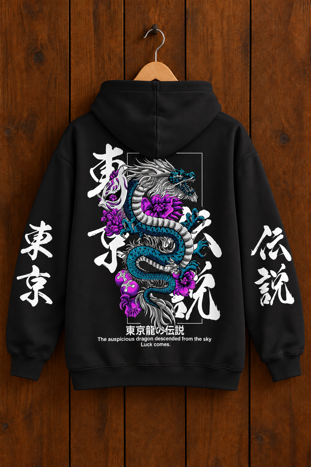 Sudadera Tokyo Dragon negra - espalda