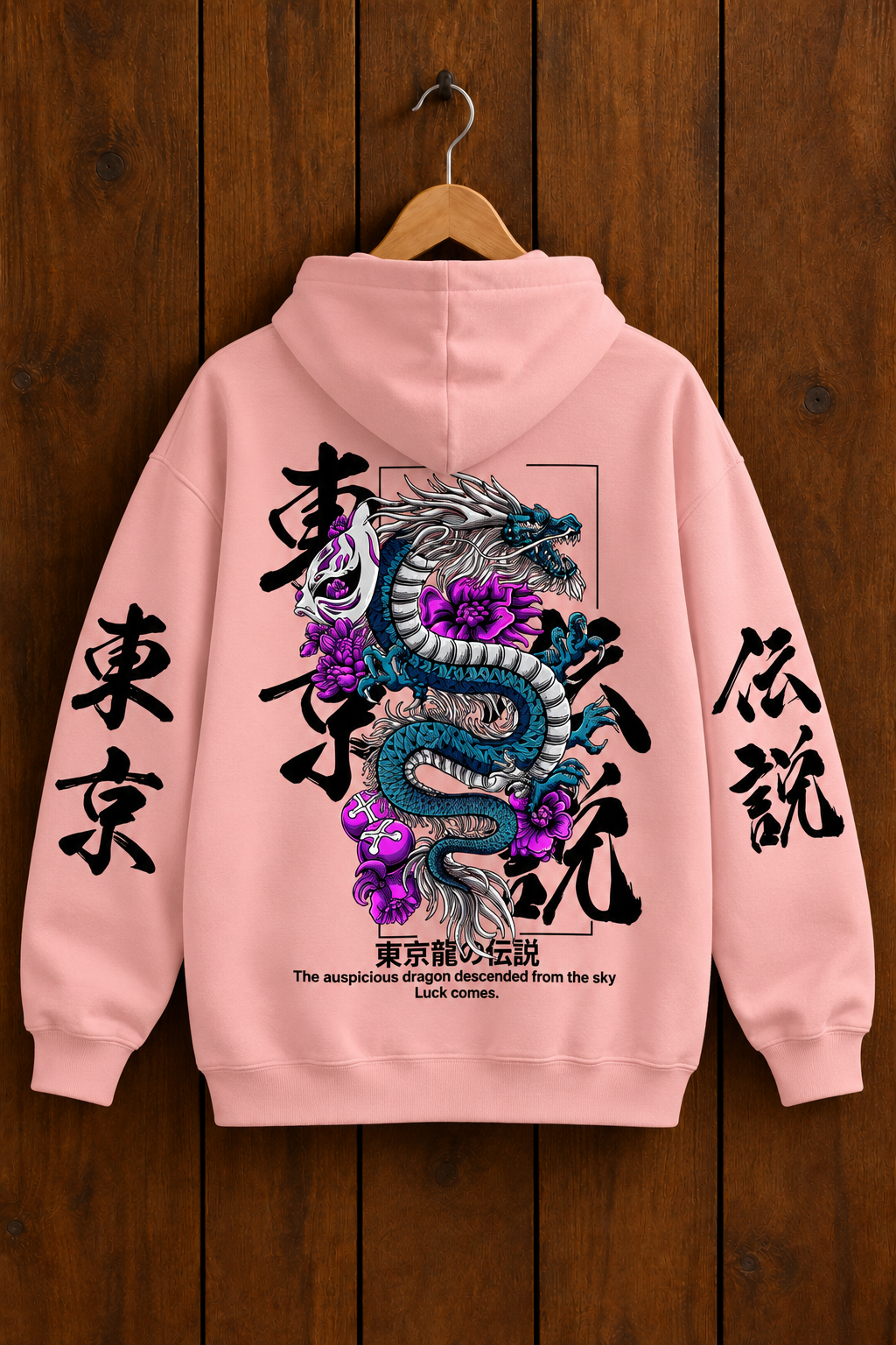 Sudadera Tokyo Dragon rosa - espalda